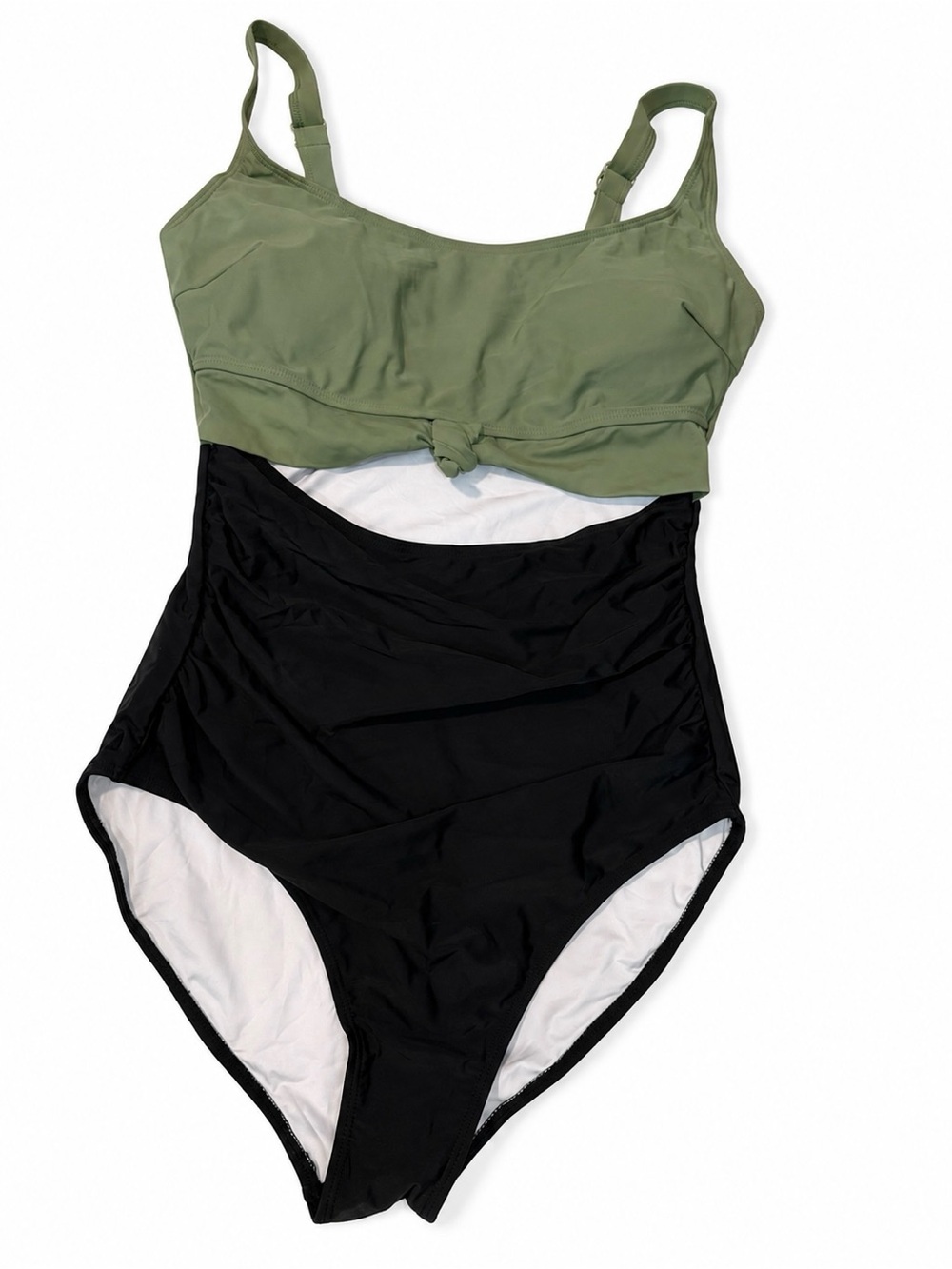 Eomenie One Piece Swimsuit Medium NWT Tummy Control Cutout Tie Knot Swimwear